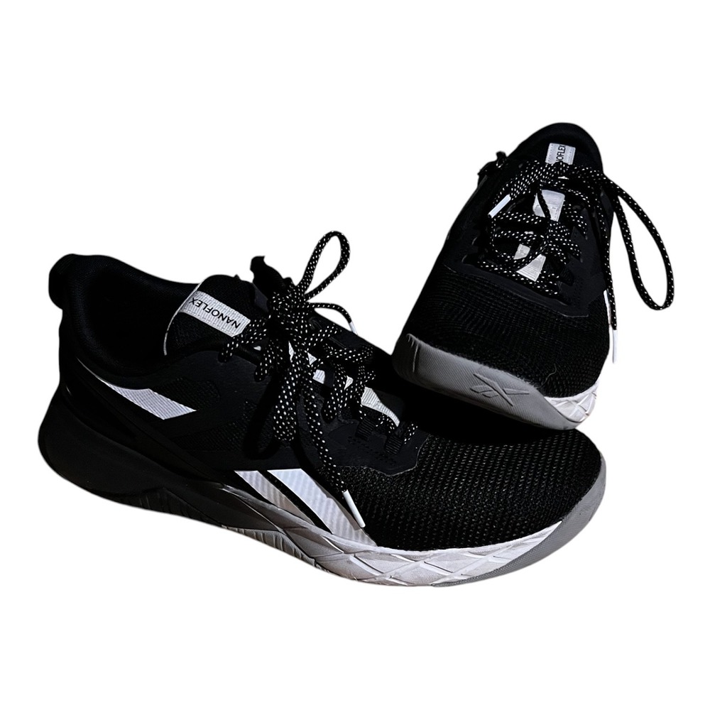 Reebok Nanoflex TR Mens Training Shoes Black White GX4068 Size 8.5‎